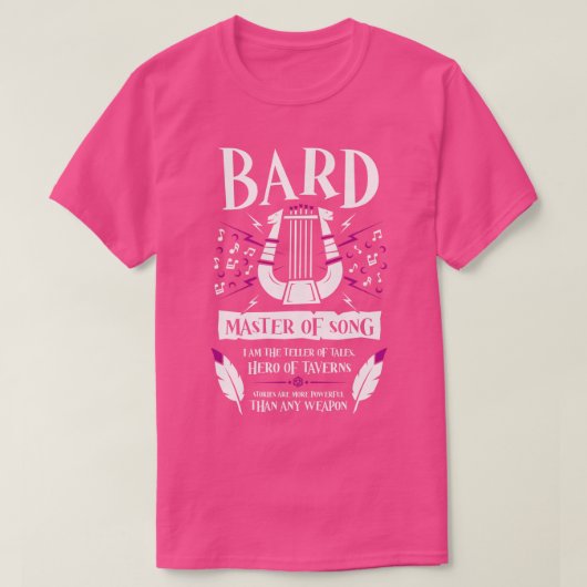 DD BARD Class Dungeons Dragons T-Shirt (Design vorne)
