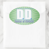 DD Doktor der Göttlichkeit Akronym LOGO Ovaler Aufkleber (Tasche)