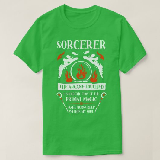 DD SORCERER Class Dungeons Dragons T-Shirt (Design vorne)