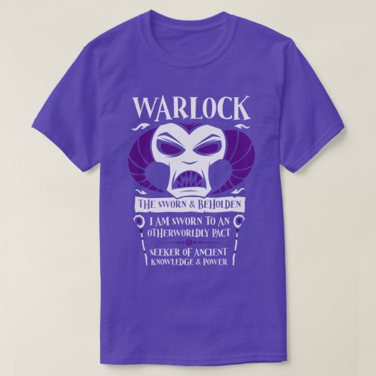 DD WARLOCK Class Dungeons Dragons T-Shirt (Design vorne)
