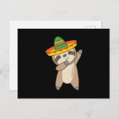 Ddabbing Sloth Cinco De Mayo süße Tiere Mexiko Postkarte (Vorne/Hinten)