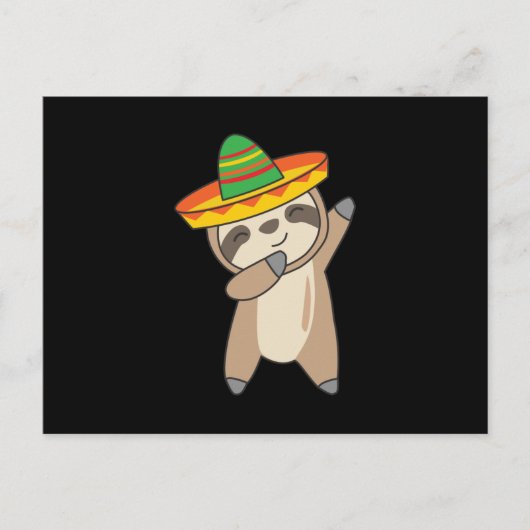 Ddabbing Sloth Cinco De Mayo süße Tiere Mexiko Postkarte (Vorderseite)