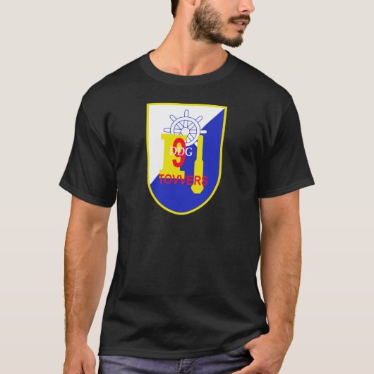 DDG-9 USS Turm-Marine-Flugkörperzerstörer Mil T-Shirt (Vorderseite)