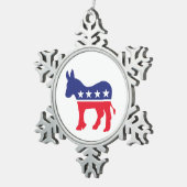 DDR-Donkey-Logo Schneeflocken Zinn-Ornament (Rechts)
