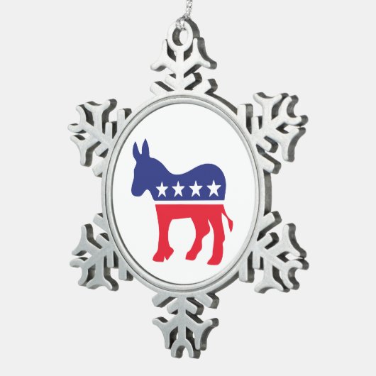 DDR-Donkey-Logo Schneeflocken Zinn-Ornament (Rechts)