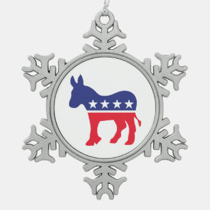 DDR-Donkey-Logo Schneeflocken Zinn-Ornament