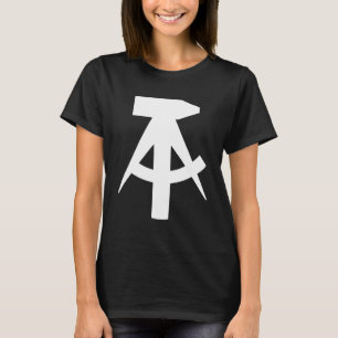 DDR-Flag-Hammer und Kompass-Idee T-Shirt