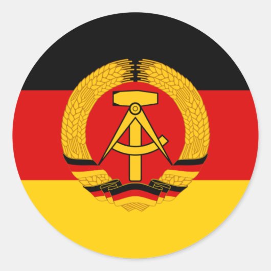 DDR - Flagge der DDR Runder Aufkleber (Vorderseite)