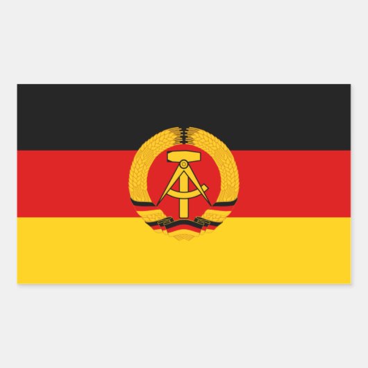 DDR-Flagge Rechteckiger Aufkleber (Vorderseite)