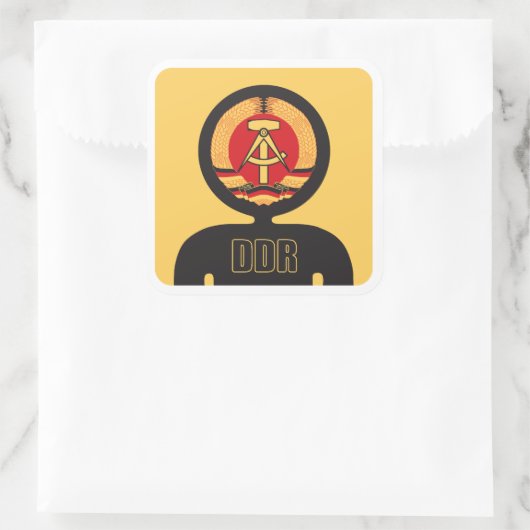 DDR-Flaggenavatar Quadratischer Aufkleber (Tasche)