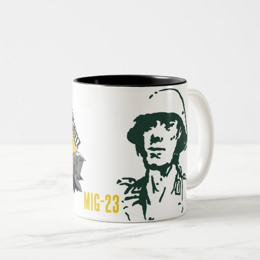 DDR MIG 23 ZWEIFARBIGE TASSE (VorderseiteRechts)