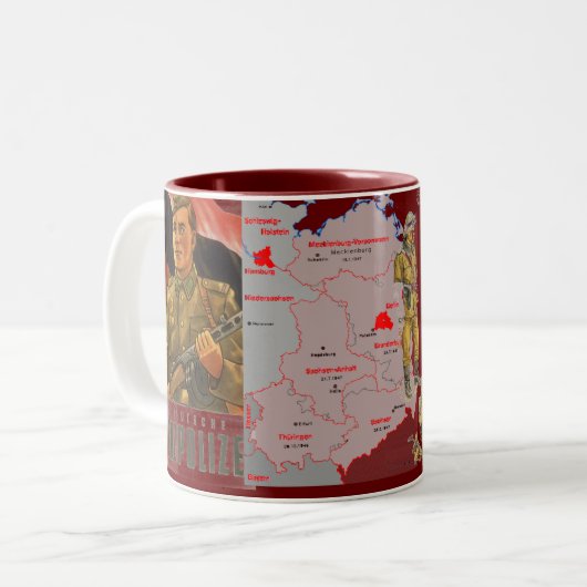 DDR-Ostdeutsch-Grenzwache Zweifarbige Tasse (Vorderseite Links)