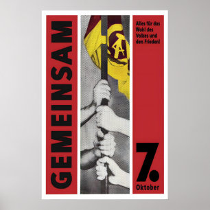 DDR Plakat Nationalfeiertag Zusammen. Alles für