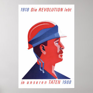 DDR Poster Die Revolution lebt in unseren Handlung
