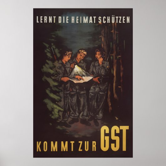 DDR-Propagandaplakat Beitritt zur Grenztruppe Poster (Vorne)
