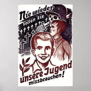 DDR-Propagandaplakat Niemals werden sie unseren mi Poster