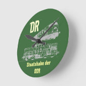 DDR Reichsbahndesign Runde Wanduhr (Winkel)