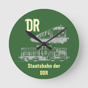 DDR Reichsbahndesign Runde Wanduhr