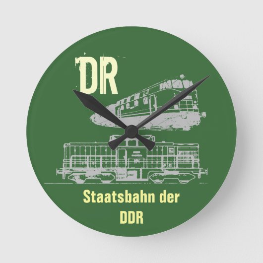 DDR Reichsbahndesign Runde Wanduhr (Vorderseite)