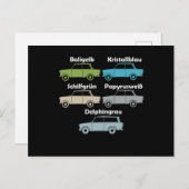 DDR Trabi alle Farben der kultigen Pappe Postkarte (Vorne/Hinten)
