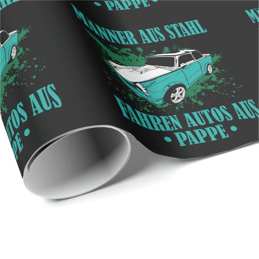 DDR Trabi "Männer aus Stahl, fahren Autos aus Papp Geschenkpapier (Rolleneckpunkt)