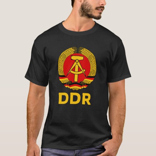 DDR Wappen Ostdeutschland Fahne Geschenk Ossi T-Shirt (Vorderseite)