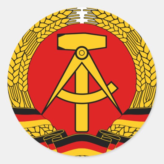 DDR Wappen Runder Aufkleber (Vorderseite)