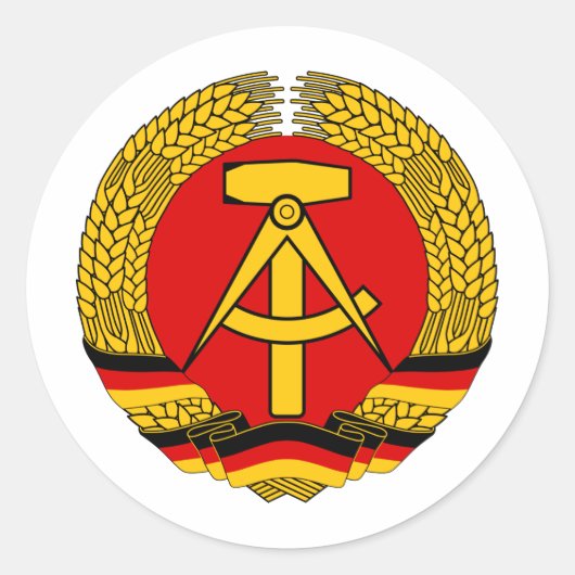 DDR Wappen Runder Aufkleber (Vorderseite)
