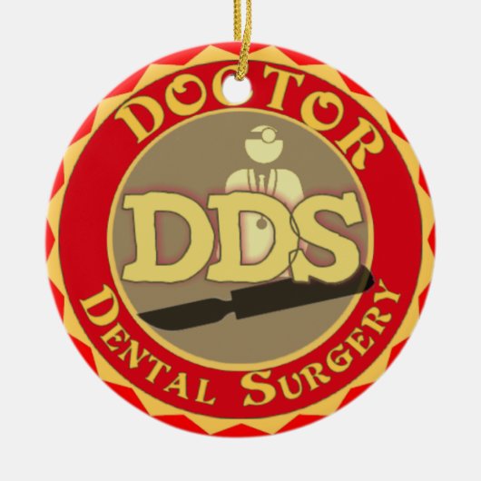 DDS DOCTOR DENTAL OPERATION CHRISTMAS ORNANATION KERAMIK ORNAMENT (Vorne)