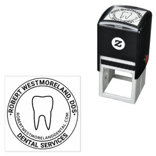 DDS-Zahnlogo, Name, Website-URL Permastempel