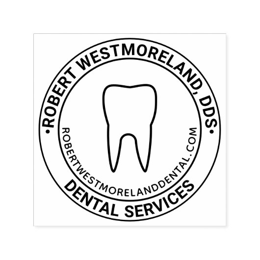 DDS-Zahnlogo, Name, Website-URL Permastempel (Design)