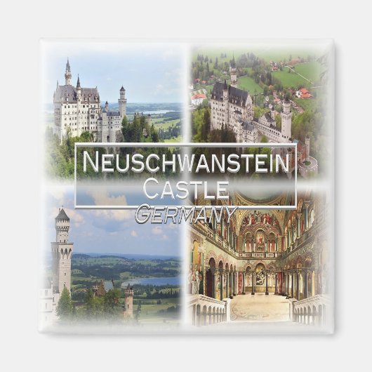 DE0112 Europa, Deutschland, Schloss Neuschwanstein Magnet (Vorne)
