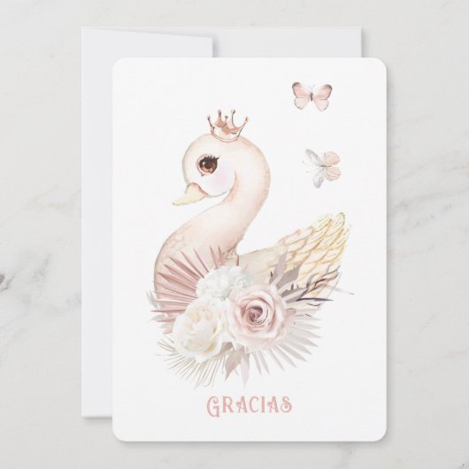 de Bautizo Y Primer Añito Cisne Einladung (Rückseite)