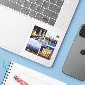 DE Berlin - Bikini Haus - Oberbaum - Skyline Aufkleber (Laptop mit iPhone)