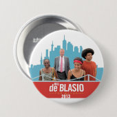 De Blasio für Bürgermeister Button (Vorne & Hinten)