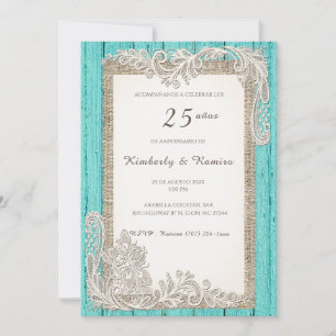 De Boda 25 Aniversario mit Vintage-Spitze Einladung