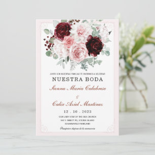 De Boda Floral Elegante Einladung