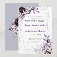de Boda Púrpura y Lavanda Plateada