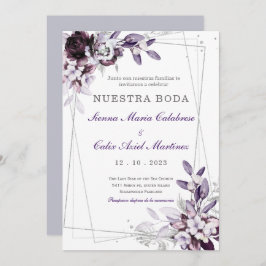 de Boda Púrpura y Lavanda Plateada Einladung