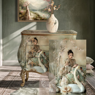 De bonne grâce Bouffant Portrait & Swan Seidenpapier