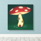  de casa de fada em formato de cogumelo leinwanddruck (Insitu (Holzboden))