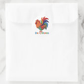De Colores Rooster Gallo Round Sticker, Matte Runder Aufkleber (Tasche)