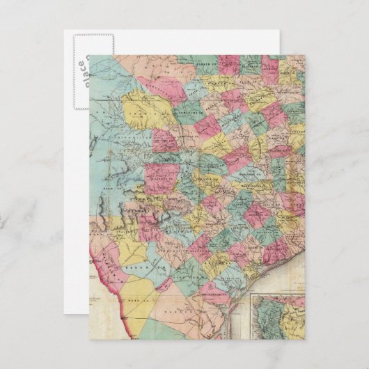 De Cordovas Karte von Texas (Vorne/Hinten)