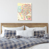 De Cordovas Karte von Texas Leinwanddruck (Insitu (Schlafzimmer))