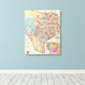 De Cordovas Karte von Texas Leinwanddruck (Insitu (Holzboden))