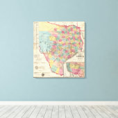 De Cordovas Karte von Texas Leinwanddruck (Insitu (Holzboden))