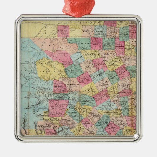 De Cordovas Karte von Texas Ornament Aus Metall (Vorne)