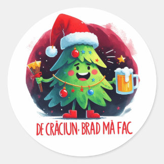 De Craciun, Brad ma fac Runder Aufkleber