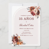 De Cumpleaños Terracota Borgoña Einladung (Vorderseite)