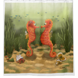 DE Duschvorhang Seepferdchen